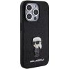 iPhone 15 Pro Max Karl Lagerfeld KLHCP15XGKNPSK Fixed Glitter Metal Ikonik tok fekete