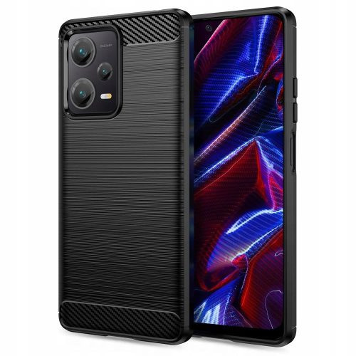 Xiaomi Redmi Note 12 5G / Poco X5 5G Tech-Protect TPU Carbon mintás tok fekete