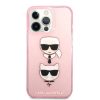 iPhone 13 Pro Karl Lagerfeld TPU teljes csillogó tok Karl & Choupette fejjel