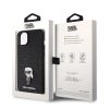 iPhone 15 Karl Lagerfeld KLHCP15SGKNPSK Fixed Glitter Metal Ikonik tok fekete