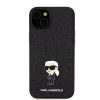 iPhone 15 Plus Karl Lagerfeld KLHCP15MGKNPSK Fixed Glitter Metal Ikonik tok fekete