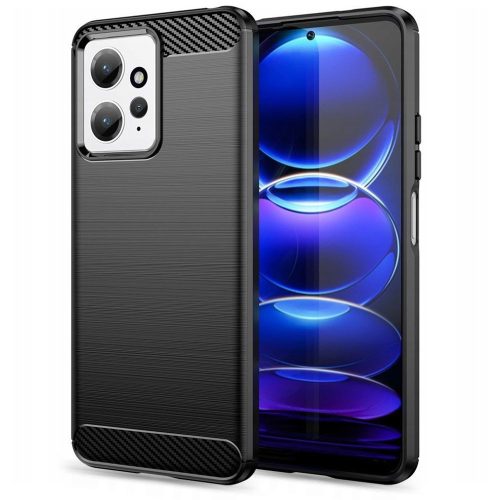 Xiaomi Redmi Note 12 4G/LTE Tech-Protect TPU Carbon mintás tok fekete