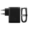 Baseus GaN5 Pro fast universal wall charger GaN USB Type C / USB 100W PD3.0, QC4.0+, AFC black (CCGP090201)