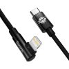 Baseus MVP 2 Elbow Right Angle Power Delivery Cable with Side USB Type C / Lightning Plug 1m 20W black (CAVP000201)