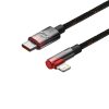 Baseus MVP 2 Elbow Right Angle Power Delivery Cable with Side USB Type C / Lightning 1m 20W Red (CAVP000220)