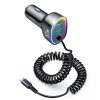 Joyroom 4 in 1 Fast Car Charger PD, QC3.0, AFC, FCP with 1.6m 57W Lightning Cable Black (JR-CL20)