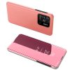 Clear View Case cover for Xiaomi Redmi 10C cover with a flap pink