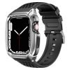 Kingxbar CYF148 2in1 Rugged Case for Apple Watch SE, 6, 5, 4 (44 mm) Stainless Steel with Strap Silver