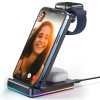 Joyroom 3in1 induction charger for Apple devices - iPhone, Apple Watch, Airpods (up to 15W) stand stand black (JR-WQN01)