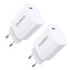 Choetech charger set Q5004 20W PD iPhone 12/13 white (2pcs)