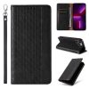 Magnet Strap Case for Samsung Galaxy S23 Ultra Flip Wallet Mini Lanyard Stand Black