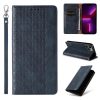 Magnet Strap Case Case for Samsung Galaxy S23 Ultra Flip Wallet Mini Lanyard Stand Blue