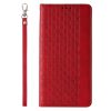 Magnet Strap Case for Samsung Galaxy S23 Ultra Flip Wallet Mini Lanyard Stand Red