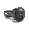 Joyroom car charger 70W with 3 ports: USB, 2 x USB C black (JR-CL26)