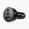 Joyroom car charger 70W with 3 ports: USB, 2 x USB C black (JR-CL26)