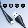 Joyroom USB - USB C 3A cable Surpass Series for fast charging and data transfer 1.2 m black (S-UC027A11)