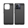 Carbon Case for Xiaomi Redmi 11A / Poco C55 / Redmi 12C Flexible Silicone Carbon Cover Black