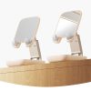 Adjustable phone stand with mirror Baseus Seashell Series - beige