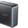 Fast charger GaN 140W 3 x USB-C / USB-A Joyroom JR-TCG05EU - black + USB-C cable - USB-C 240W 1.2m