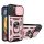 Hybrid Armor Camshield Case with Stand and Camera Cover for iPhone 15 Plus - Pink