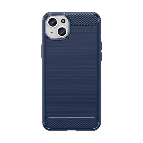 Flexible carbon pattern case for iPhone 15 Plus Carbon Case - blue