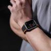 Magnetic Apple Watch SE, 9, 8, 7, 6, 5, 4, 3, 2, 1 (41, 40, 38 mm) Dux Ducis Strap (LD Version) - black and orange