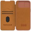 Nillkin Qin Pro Leather Flip Case with Camera Cover for iPhone 15 Plus - Brown