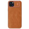 Nillkin Qin Pro Leather Flip Case with Camera Cover for iPhone 15 Plus - Brown