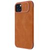 Nillkin Qin Pro Leather Flip Case with Camera Cover for iPhone 15 Plus - Brown