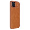 Nillkin Qin Pro Leather Flip Case with Camera Cover for iPhone 15 Plus - Brown