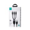 Joyroom Multi-Use Series 3-in-1 cable S-1T3018A18 Lightning USB-C micro USB 30 cm - black