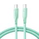 Joyroom Multi-Color Series SA34-CC3 USB-C / USB-C Cable 60W Fast Transfer 1m - Green