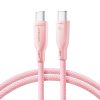 Joyroom Multi-Color Series SA34-CC3 USB-C / USB-C Cable 60W Fast Transfer 1m - Pink