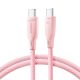 Joyroom Multi-Color Series SA34-CC3 USB-C / USB-C Cable 60W Fast Transfer 1m - Pink