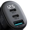 Joyroom JR-CCD04 30W 2x USB-C USB-A car charger with display - black