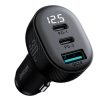 Joyroom JR-CCD04 30W 2x USB-C USB-A car charger with display - black