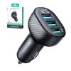 Joyroom JR-CCD03 3.4A car charger with 3x USB-A display - black