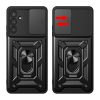 Hybrid Armor Camshield case for Samsung M14 with camera cover - black