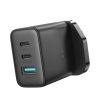 Joyroom JR-TCF10 fast charger 2x USB-C USB-A 32W (UK plug) - black