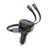 Baseus Enjoyment USB-A car charger with USB-C / Lightning 60W cable - black