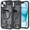 Spigen Ultra Hybrid Mag Case with MagSafe for iPhone 15 Plus - Dark Gray (Zero One Pattern)