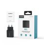 Choetech PD6051 USB-C USB-C PD 35W GaN wall charger with display - black