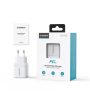 Choetech PD6051 2x USB-C PD 35W GaN wall charger with display - white