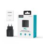 Choetech PD6052 USB-C USB-A PD 35W GaN wall charger with display - black