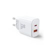 EU Joyroom JR-TCF05 20W USB-A USB-C charger + USB-C cable - white