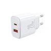 EU Joyroom JR-TCF05 20W USB-A USB-C charger + USB-C cable - white