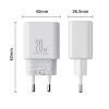 EU Joyroom JR-TCF05 20W USB-A USB-C charger + USB-C cable - white