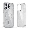 Glitter Case MagSafe for iPhone 16 Pro - white with glitter