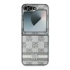 DKNY Checkered Pattern Printed Stripes Case for Samsung Galaxy Z Flip 6 - Beige