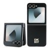 DKNY Leather Metal Stack Logo Case for Samsung Galaxy Z Flip 6 - Black